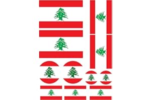 Daged Lot de 11 drapeaux du Liban - Autocollant - Pour voiture, moto, motard, bureau - FS