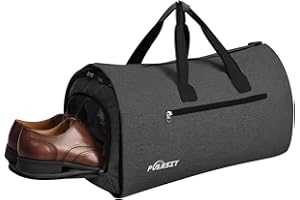 Puersit Carry on Suit Garment Travel Bag for Men Women Travel & Sports Large Duffel Bag, 2 in 1 Hanging Suit Suitcase Business Travel Bag with Shoe Bag (Black), Travel