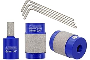 SHDIATOOL Meules diamantées pour vitraux - Tête de meule, outils de vitrail (3 pièces, 6 mm, 19 mm, 25 mm)