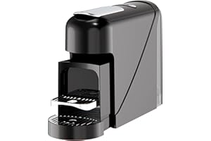 SMART-J Macchina da Caffè Espresso 19 Bar 1400W Compatibile Capsule Nespresso – Serbatoio 900ml, Riscaldamento 40s, Acciaio Inox, Espresso e Lungo, Spegnimento Automatico (Nero)