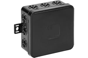 Miratic Abzweigdose Wasserdicht IP54 Verteilerdose Außen Wasserdicht mit 12 Gummidrüsen Abzweigdose Aufputz Robuste und Sichere Elektroinstallation für Außenbereiche (schwarz)