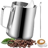 Omtofo 350ml Jarra Leche Barista, Lechera Acero Inoxidable, Con Marca de…