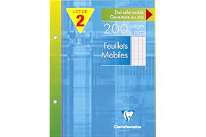 ‎CLAIREFONTAINE Clairefontaine 11351AMZC - Set mit 2 Ringbucheinlagen, 100 Blatt, französische Lineatur, 17 x 22cm, 90g, 1 Set, Weiß