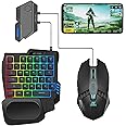 Ant Esports MG401, 4 in 1 Mobile Game Combo Pack with RGB Backlit 35 Keys Mini Gaming Keyboard and Mouse, Phone Holder, Adapter with Mobile Game Converter for PubG, COD & Many FPS Games Andriod/iOS