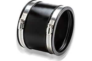 EDITBAR 150mm Flexible Gummimuffe Gummikupplung mit Zwei Edelstahlschellen, Flexible Geräuschmindernde Manschette für Rohrventilator,Rohrverbinder für Rohrventilator,Zum Anschluss Von Rohrventilatoren