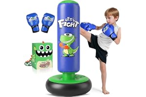 Esnowlee Boxningsväska för barn, uppblåsbar boxningssäck för barn, 120 cm - perfekt för karate, taekwondo, perfekt present till pojkar och flickor från 3 till 8 år