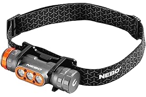 NEBO Transcend 1500 Linterna Frontal - Recargable por USB-C - Accesorios para Camping y Senderismo - Luz Frontal para Correr y Deportes al Aire Libre