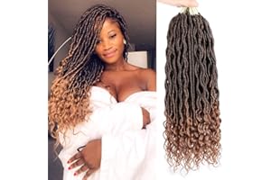 Xtrend 18 pouces 6Packs Faux Locs Crochet Tresses Cheveux Bouclés Synthétiques Extensions Faux Locs Tressage Cheveux Afro Crépus Doux Dread Dreadlocks 20Roots/Pack pour Femmes Noires T30#