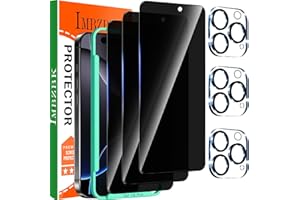 IMBZBK 3 Piezas Protector Pantalla para iPhone 16 Pro Privacidad Antiespia Cristal Templado 3 Piezas Protector Camara Accesorios, Marco de Instalación Fácil, Funda Amistoso, Cobertura Total