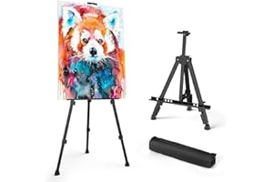 Art Painting Display Easel Stand -ISFORU Portable Adjustable Aluminum Metal Tripod Artist Easel with Bag, Extra Sturdy for Painting, Drawing, and Birthday Wedding Baby Shower Displaying