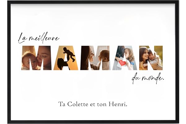 Tassenliebling® Cadeau Maman Personnalisé - Photo Poster (A4 Ou A3) Avec Ou Sans Cadre - La Meilleure Maman Du Monde - Cadeau Fête Des Mères