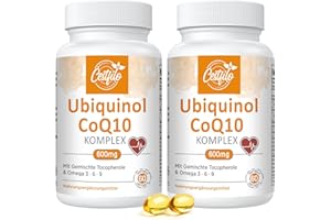 CESTFILO Ubiquinol CoQ10 600 mg gélules softgel - Forme active de CoQ10 plus vitamine E & oméga 3 6 9 - Antioxydant avancé coenzyme Q10 Complément alimentaire pour le cœur et le cerveau (60 Count, Pack of 2)