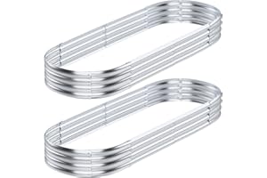 CQWLKEJ 2PCS 507L Raised Beds for Garden, 6X3X1 ft Planter Raised Beds Boxes Outdoor, Large Metal Raised Garden Beds for Vegetables, Raised Beds for Garden Vegetables Flower Fruit(180X90X30 CM)