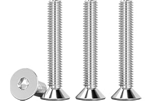 Drenky M5 X 35mm Stainless Steel Countersunk Bolts, 25 Pcs Hex Socket, DIN 7991 / ISO 10642, Rustproof, Fully Threaded