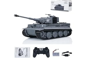 wheelfun Tanque de combate teledirigido 1/24 días Tiger I combate por infrarrojos teledirigido tanque militar RC Hobby Modelos