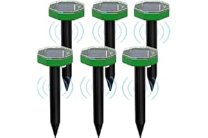 HULAXILOTI Maulwurf Vertreiber Solar Ultraschall 6 Stück,Solar Maulwurfschreck IP65 für Vertreiben Wühlmäuse,Maulwürfe vertreibens