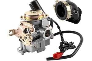 Wilktop Förgasare, 50cc förgasare, 18 mm ersättningsförgasare med insugsrör, lämplig för Rex RS 400/RS 450/RS 460/GY6 50cc