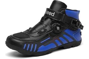 MRDEAR Motorradschuhe Sneaker Herren & Damen mit Einstellknopf, Motorradstiefel Motorrad Schuhe Atmungsaktives rutschfeste Motocross Kurze Ankle Stiefel Sportschuhe Turnschuhe, 3 Farben