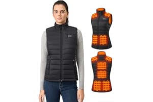 Hecusma Heated Gilet Womens with Power Bank 16000mAh 7.4V, Lightweight Heated Vest for Women, Electric Women's Heating Gilet for Outdoor Sport