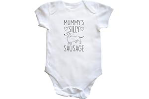 Hippowarehouse Mummy's silly sausage - Dog Dachshund baby vest bodysuit (short sleeve) boys girls