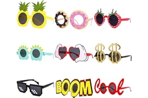 WATSELOK Party Sonnenbrillen - 9 Paar lustige hawaiianische Brillen, lustige Neuheit riesige Sommer-Kinderparty-Geschenke, Fotoautomaten-Requisiten, Strand-Themen-Partybedarf Dekoration.