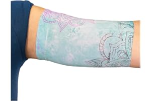 ‎LINPHELLE Linphelle Picc Line Mikrofaser Coverpicc - Armkatheter-Abdeckband aus atmungsaktivem Design-Gewebe, Arm Sleeve ideal für PICCs, Blutzuckermessgerät und Tattoo-Abdeckung, Meerwasserblume, Größe M