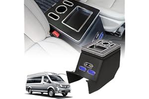 AKYKE Auto Armlehne Box Center Console Organizer für V-Klasse V220 V260 V250 W447 einfache Installation, mit7 Farben LED-Leuchten-Typ-C USB-Anschluss Schwarz Leder Armlehne Zubehör (black)