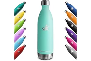 KollyKolla Gourde Inox Isotherme - 350/500/650/750ml, Bouteille d'eau Acier Inoxydable à Double Paroi Reutilisable Gourdes Sans BPA Etanche Bidon Anti Fuite pour Enfant & Adulte, Sport, Gym, école