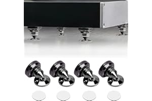 LEKEFETO 4 pièces pointes pour caisson de basses : pointes de haut-parleur avec 8 tapis antidérapants et 4 coussinets de base, support de haut-parleur anti-vibrations, hauteur non réglable, pics d'enceinte