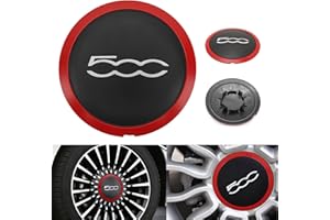 FUERDICH Fiat 500 Tapacubos - Tapas De Rueda De Centro Centrales Llantas Aluminio, Compatibles Fiat 500 Centro Tapacubos De Pieza, Tapacubos del Centro De Rueda 68078419AC para 2012-2023 (C)