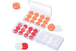 FRIENDA 36 Paia di Tappi per Orecchie in Gel Tappi in Silicone Riutilizzabili Tappi da Nuoto Impermeabili Tappi per Orecchie a Cancellazione di Rumore per Adulti Bambini (Bianco, Rosso, Arancione)