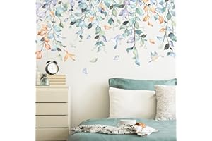 Tanlaby Pegatinas de Pared Hoja Vinilo Decorativo Plantas de Vid Colgantes Decorativos Pared para Dormitorio Salón TV Sofá Pared Sala de Estar Oficina Pegatinas Pared Decoración