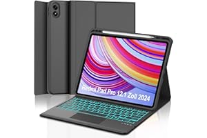 Occtingkind, Tastiera per Xiaomi Redmi Pad Pro, Cover Tastiera per Redmi Pad Pro 2024, Custodia Magnetica Retroilluminata Touchpad Bluetooth Tastiera Redmi Pad Pro 12.1, Italiano layout, USB C, Nero