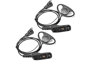 HYSHIKRA Auricolare a Forma di D con Microfono Auricolare multipin Compatibile con Motorola DP3400 DP4400 DP4800 DGP4150 XiR-P8200 Xpr-6300 Radio bidirezionale (2 pezzi)