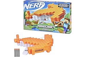 Nerf Minecraft Pillager's Crossbow Dart-Blasting Crossbow, Real Crossbow Action, Includes 3 Official Nerf Elite Darts 42787 Multicolor