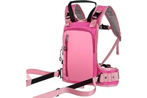 LUCKY CLOVER Ski Harness for Kids: Learn to Ski Safely and Teach Your Child The Fundamentals of Skiing and Snowboarding, Skiing Training Equipment with Backpack and Shock Absorbing Leashes