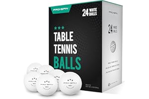 PRO SPIN Pelotas de Ping Pong - Blanco - Pelotas 3 * 40+ (Pack de 24) para Tenis de Mesa | Pelotas ABS de Alto Rendimiento y 