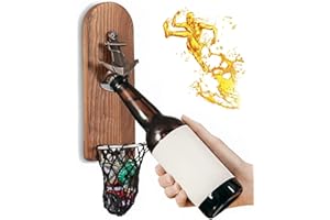 ETOFIXEE Ouvre-bouteille avec Aimant, Décapsuleur à Bière Mural en Bois, Cadeau D'anniversaire de Thanksgiving pour Homme, Père, Mari, Ami (Poche en Filet Ancre)