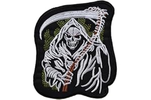 TOPT MILI ecusson punisher noir tete de mort skull crane moto biker thermocollant 12x10cm patche insigne