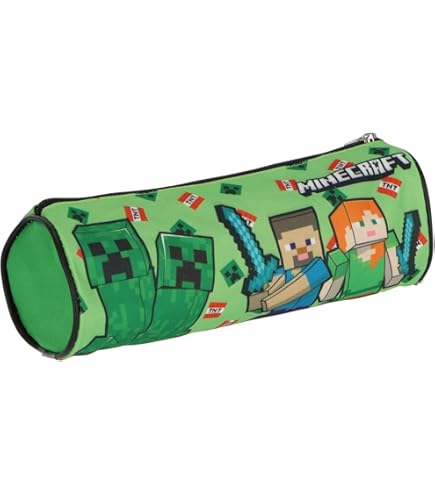 Trousse Enfant Licence Trousse Scolaire Naruto Safta - Double Compartiment 21x6x8cm - Enfant École Collège Trousse Minecraft Scolaire Garcon