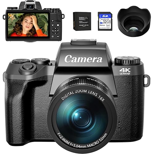 Sony Digital Vlogging Camera - 2.7K, 44MP, 16X Zoom, 32G Memory Card, 1 Battery, Portable, Beginner-Friendly