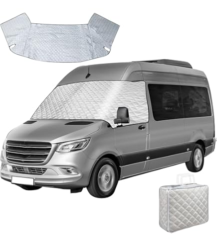 Autovoorruitafdekking voor Mercedes Sprinter 2006-2018, 2019-2023 600D waterdichte zonwering voorruit thermomatten (voor Mercedes Sprinter 2019-2023