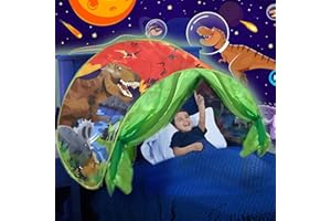 FUNNYHOMESTYLE Dream Bed Tents for Boys Girls, Foldable Magic Game Tent for Children, Pop up Sleep Tent for Kids Bedroom, Children's Playrooms, Christmas Birthday Gifts (Dinosaur)
