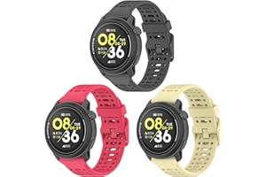 SUGARJAR 22MM Silicone Bracelet Compatible avec COROS PACE 3 / APEX PRO / 2 PRO/APEX 46 mm pour Femmes et Hommes