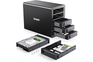 ORICO USB3.1 Gen2 (10Gbps) a SATA 5-Bay HDD Disco Rigido Docking Station con Funzione Daisy Chain Fino a 270 TB per 2,5/3,5 Pollice SATA I/II/III HDD SSD,Nero (3559C3-BK)