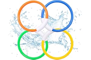 Jiuhao Diving Toys for Kids, 4 Pcs Summer Fun Swimming Pool Dive Toy for Girls & Boys, Underwater Training Toys Diving Games Children's Gifts (Diving Rings)