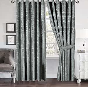 Prime Linens Cleo Curtains For Living Room Ring Top/Eyelet Paisley