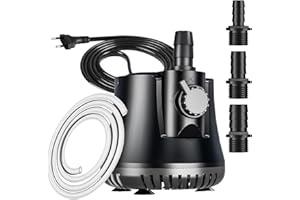 KNIFEL Pompe à Eau Submersible 40W 2500L/H Ultra Silencieuse Aquarium Pompe Mini Pour étang Pompe de Fontaine avec Interrupteur Réglable et câble de 1.8M, 3 Buses pour étangs, Hydroponie et Fontaines