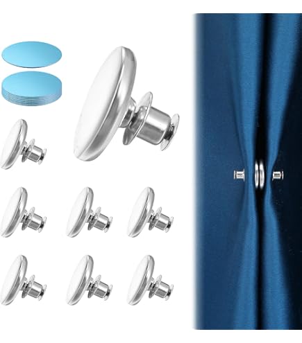 Magnetische Duschvorhang-Clips (4 Stück) – Selbstklebend, Wasserdicht, Starke Halterung, Weiß, Aus Silikon