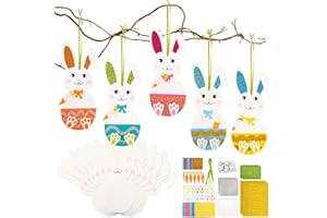 Joxessaien 12 Stück Osterhase Basteln Kinder, 6 Farbe EVA Osterdeko, Oster Bastel Set, Osterdeko Selber Basteln, Moosgummi Bastelkoffer Kinder, Ostergeschenk